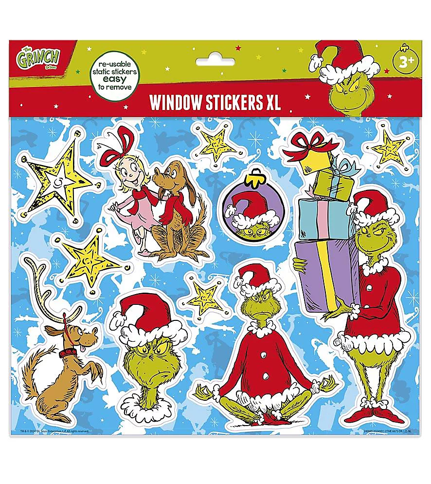 Art & Craft si Artizanat - Grinch-Abtibilduri fereastra XL CRACIUN