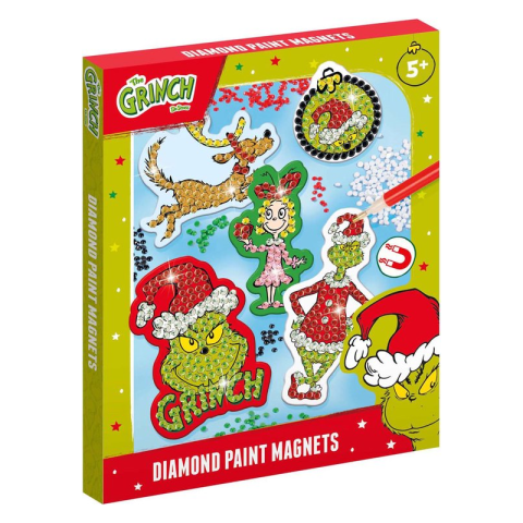 Cadouri Jucării Copii Grădiniță - Grinch -Diamante Paint Magneti  Totum CRACIUN
