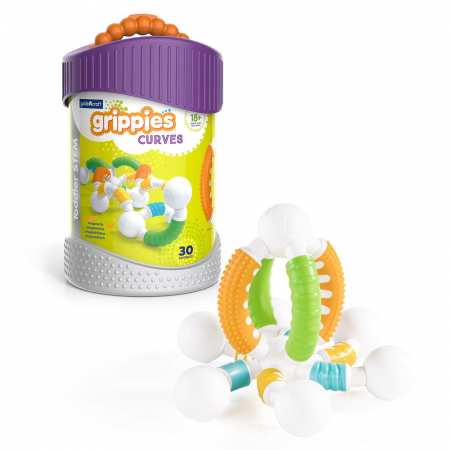 Jucării și Jocuri pentru copii - Grippies Curves set magnetic senzorial, 30 piese, 1-5 ani