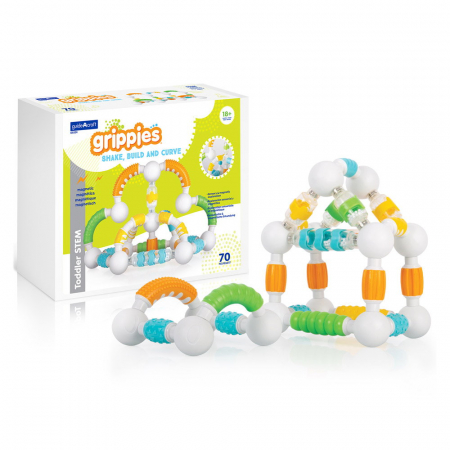 Jucării și Jocuri pentru copii - Grippies XXL box set magnetic senzorial, 70 piese, 1-5 ani