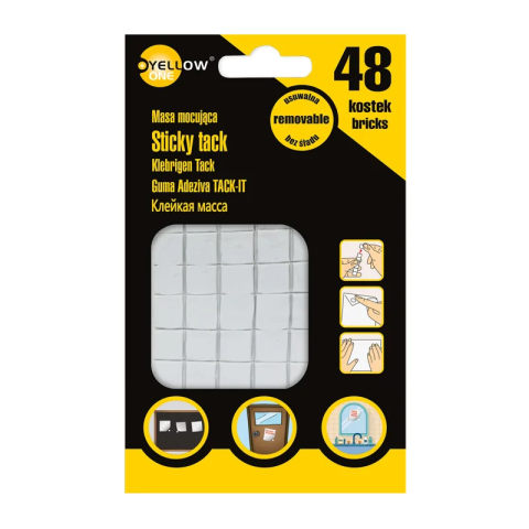 Birotică și Papetărie - Guma adeziva Grand Yellow-One Sticky Tack, 125-1041, 50g, 48 bucati/set