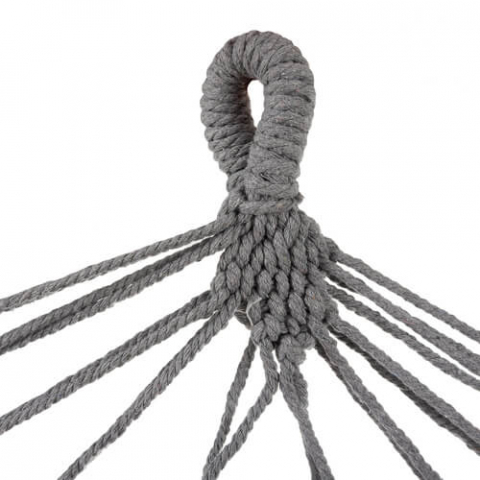 Hamac dublu XXL pentru gradina, 250 kg, gri, 200x150 cm, cu rame din lemn [6]