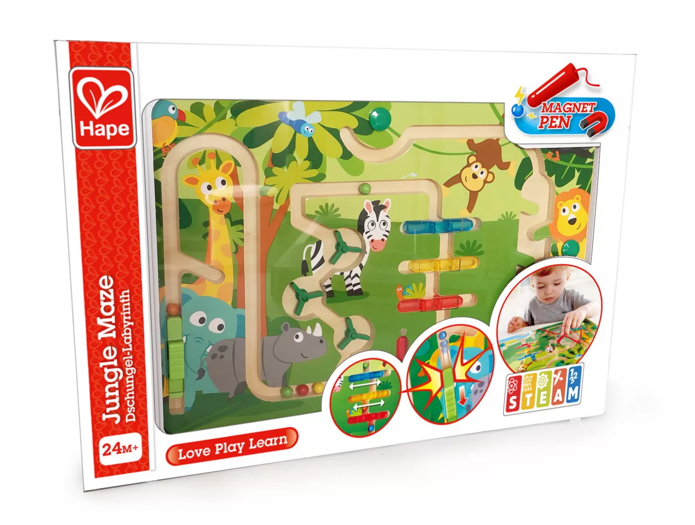 Jucării și Jocuri pentru copii - Hape labirint magnetic jungla, varsta de la 2 ani la 7 ani