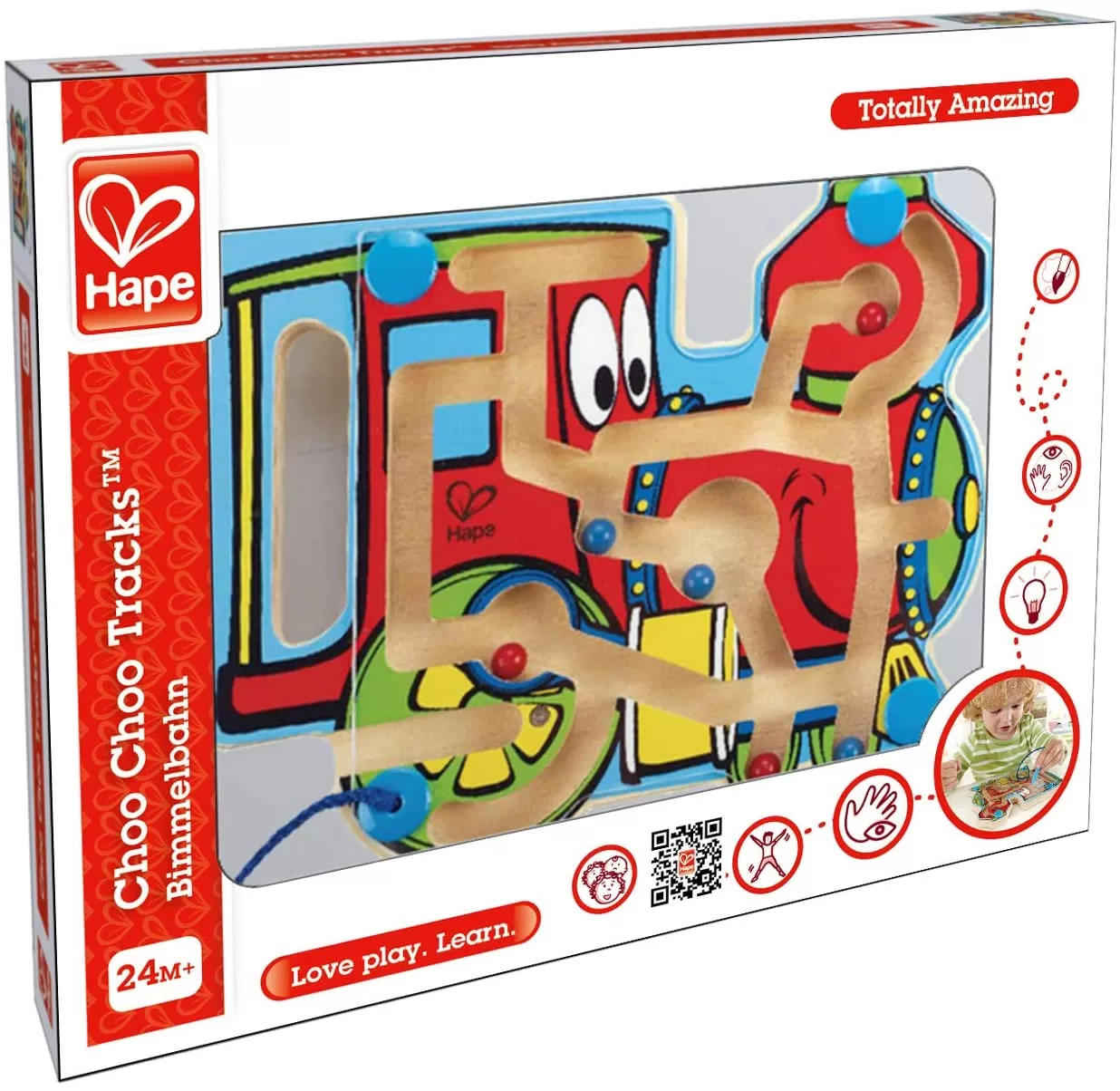 Jucării și Jocuri pentru copii - Labrint magnetic, forma de locomotiva, Hape, varsta de la 2 ani la 7 ani