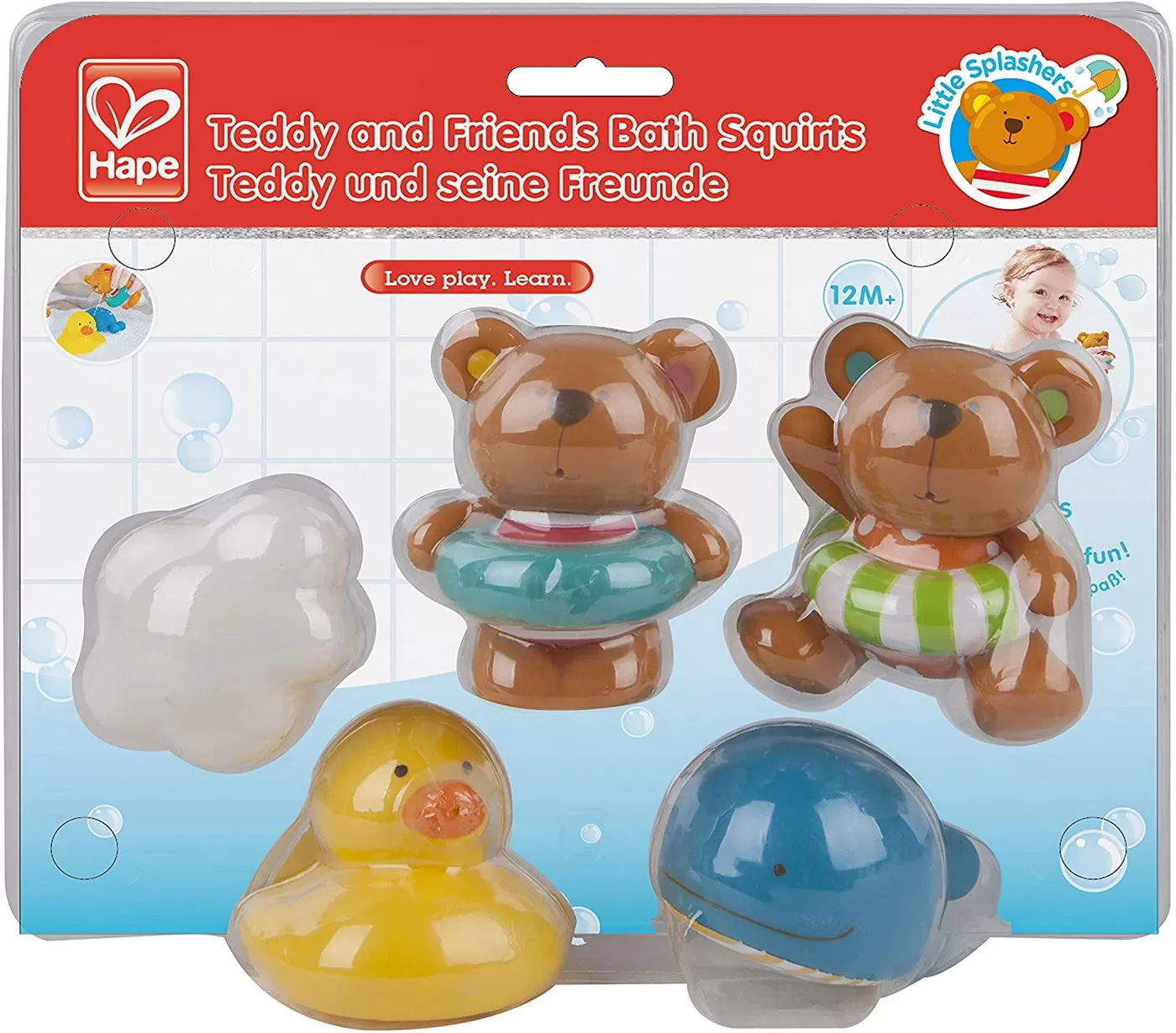Jucării și Jocuri pentru copii - Set teddy si prietenii, jucarie de baie, Hape, varsta de la 0 luni la 2 ani