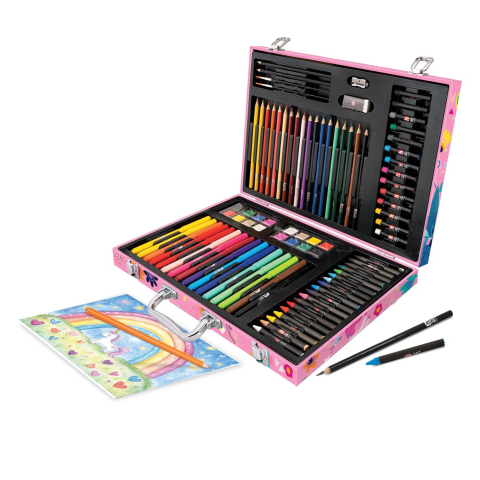 Happi hobbi art case set de desen deluxe cu 100 de accesorii fantezie unicorni copii 3 ani - 12 ani [1]