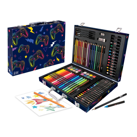 Happi hobbi art case set de desen deluxe cu 100 de accesorii joc video copii varsta 3 ani - 12 ani [4]