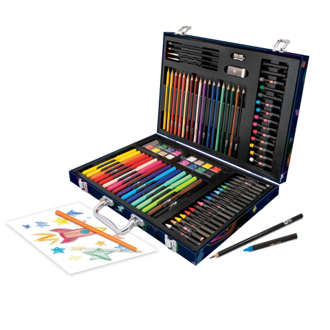 Happi hobbi art case set de desen deluxe cu 100 de accesorii joc video copii varsta 3 ani - 12 ani [1]