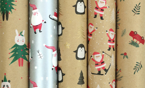 Birotică și Papetărie - Hartie ambalaj rola 70cm x 2m santas wonderland rotolux