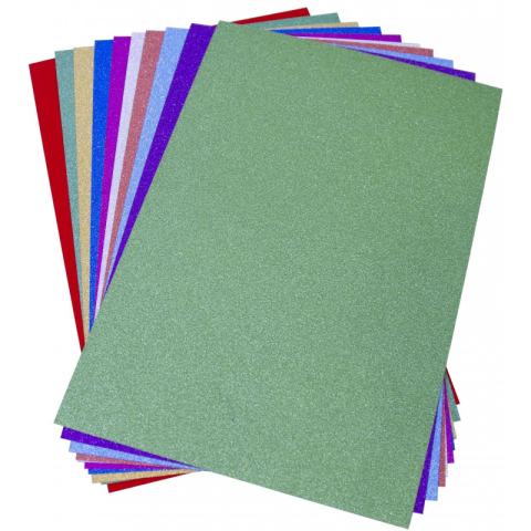 Birotică și Papetărie - Hartie autocolanta A4 - fara model, 80g, cu sclipici, set 10 coli, Colorarte