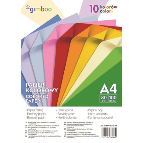 Art & Craft si Artizanat - Hartie color Gimboo Mix A4 80 gr 10 culori neon