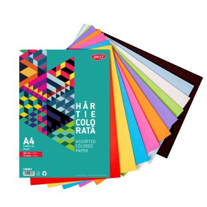 Birotică și Papetărie - Hartie colorata hr801  a4  100coli  10cul  daco 80g/mp