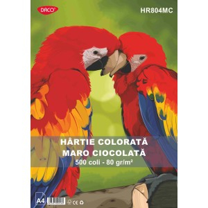 Birotică și Papetărie - Hartie colorata hr804mc 80g/mp a4 500c. daco maro ch