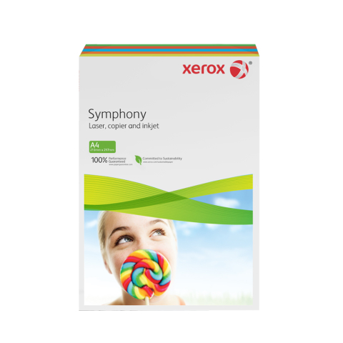 Birotică și Papetărie - Hartie copiator a4 asortata intens 80g 5*50/top xerox