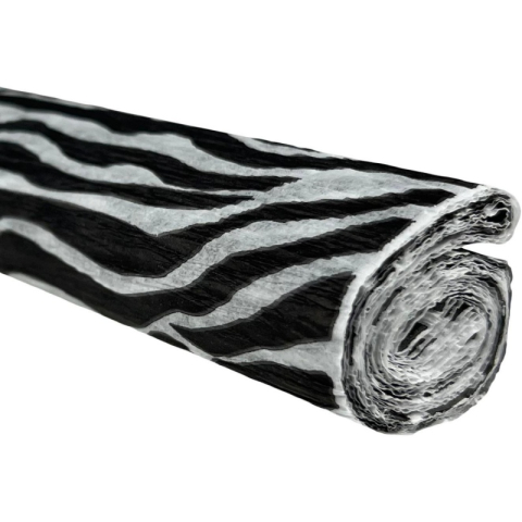 Art & Craft si Artizanat - Hartie creponata Colorarte D64, 50x200cm, negru cu alb, model zebra, set 10 role
