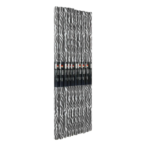 Hartie creponata Colorarte D64, 50x200cm, negru cu alb, model zebra, set 10 role [1]
