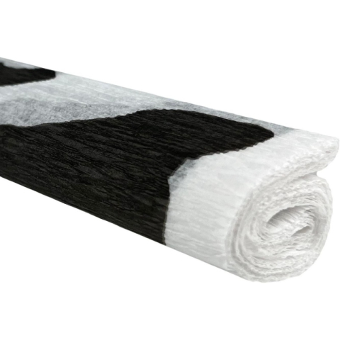 Art & Craft si Artizanat - Hartie creponata Colorarte D65, 50x200cm, alb cu negru, model vacuta, set 10 role