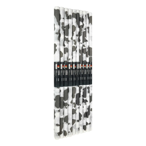 Hartie creponata Colorarte D65, 50x200cm, alb cu negru, model vacuta, set 10 role [1]