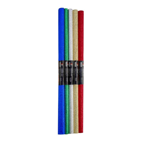 Art & Craft si Artizanat - Hartie creponata Colorarte M12, 50x200cm, diverse culori metalizate, set 5 role