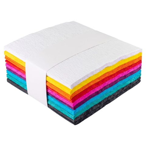 Art & Craft si Artizanat - Hartie creponata Fiorello 170-2867, 10x10x200cm, diverse culori, set 10 culori