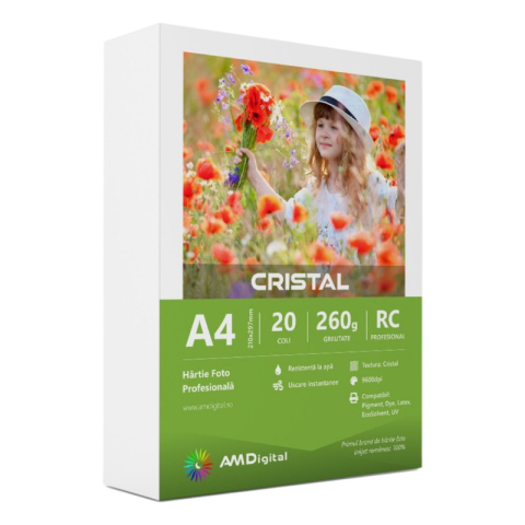Birotică și Papetărie - Hartie foto AMDigital cristal, A4, 260g/mp, top 20 coli
