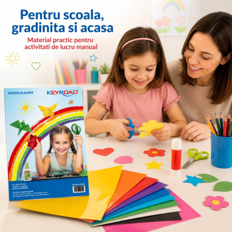 Hartie Glasata, Colorata si Lucioasa, A4, Set 10 Coli [3]