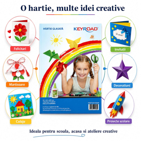 Hartie Glasata, Colorata si Lucioasa, A4, Set 10 Coli [2]