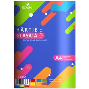 Birotică și Papetărie - Hartie glasata autocolanta 6 file/set ecada 62906 20 buc