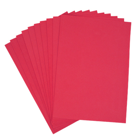Birotică și Papetărie - Hartie gumata A4, 1.3mm, rosu craciun, set 10 coli, Colorarte