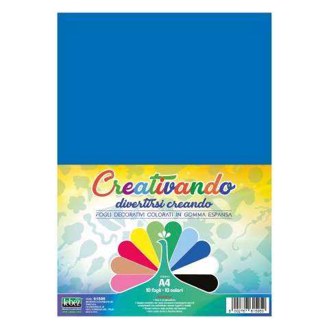 Birotică și Papetărie - Hartie gumata asortata 10 culori, A4, 21 x 29.7 cm, grosime 2mm varsta 3 ani+,6 ani+,8 ani+