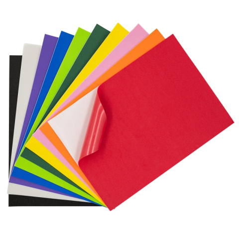 Birotică și Papetărie - Hartie gumata autoadeziva A4, 1.3mm, set 10 culori, Colorarte