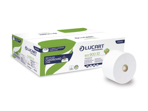 Hartie igienica - Hartie igienica autocut Lucart ECO 900 ID, 2 str, alba, 202 m/rola, 12 role/bax