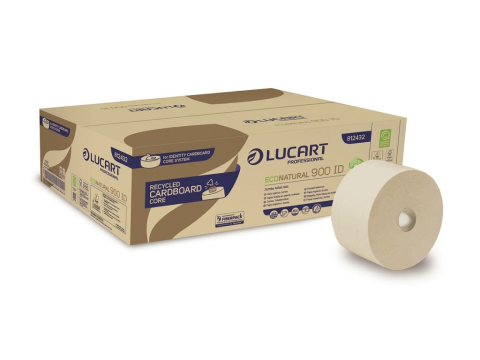 Hartie igienica - Hartie igienica autocut Lucart EcoNatural 900ID, 2 str, 202 m/rola, 12 role/bax