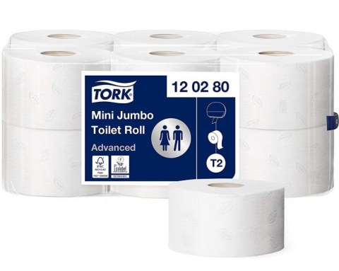 Detergenti si Curatenie - Hartie igienica mini jumbo alba 2str 170m 12/set tork