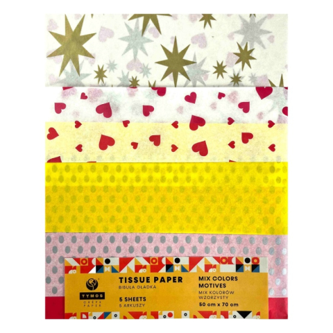 Art & Craft si Artizanat - Hartie matase Colorarte B2, 50x70cm, set 5 coli cu diverse motive