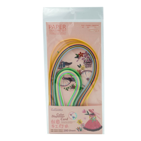 Art & Craft si Artizanat - Hartie quilling, 4x350mm/8x350mm, diverse culori, set 280 buc