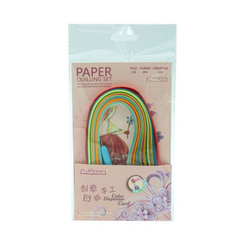 Art & Craft si Artizanat - Hartie quilling, 6x280mm, diverse culori, set 150 buc + ac quilling, CNX, JM-3211