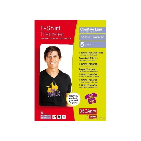 Birotică și Papetărie - Hartie transfer tricouri DECAdry Inkjet OCI4771, A4, pentru culori intense, set 5 coli