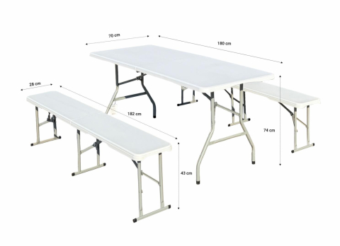 Heinner set masa cu 2 banci plastic pliabile [1]