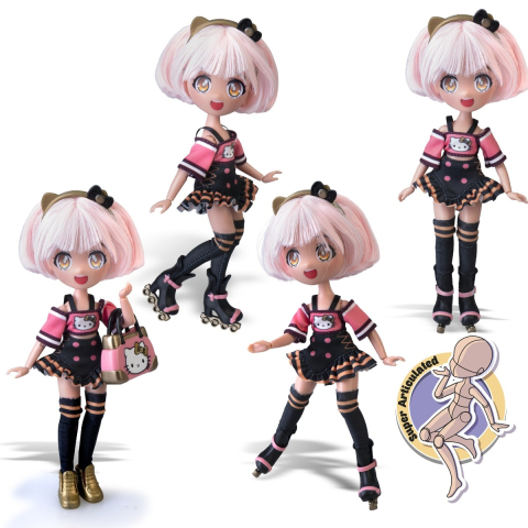 Hello Kitty - Papusa Manga Golden Diva Roller cu accesorii copii varsta 3-5 ani|5-7 ani|7-9 ani [1]