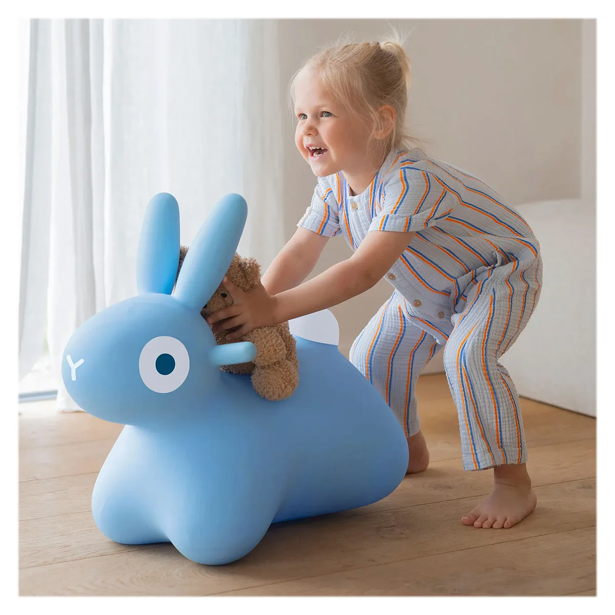Hoppi Bunny, iepuras gonflabil saltaret, albastru, varsta 1-5 ani [3]