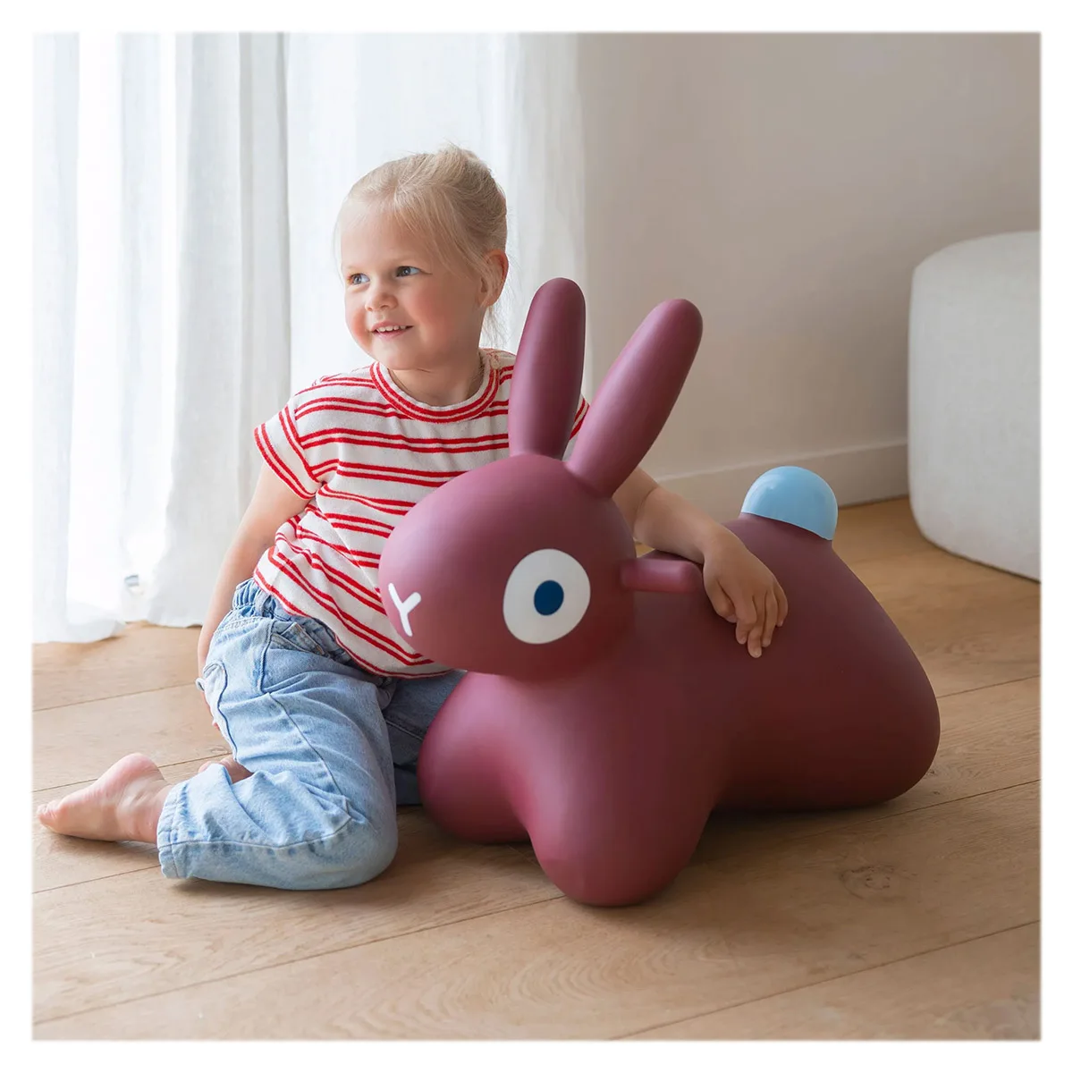 Hoppi Bunny, iepuras gonflabil saltaret, bordo, varsta 1-5 ani [3]