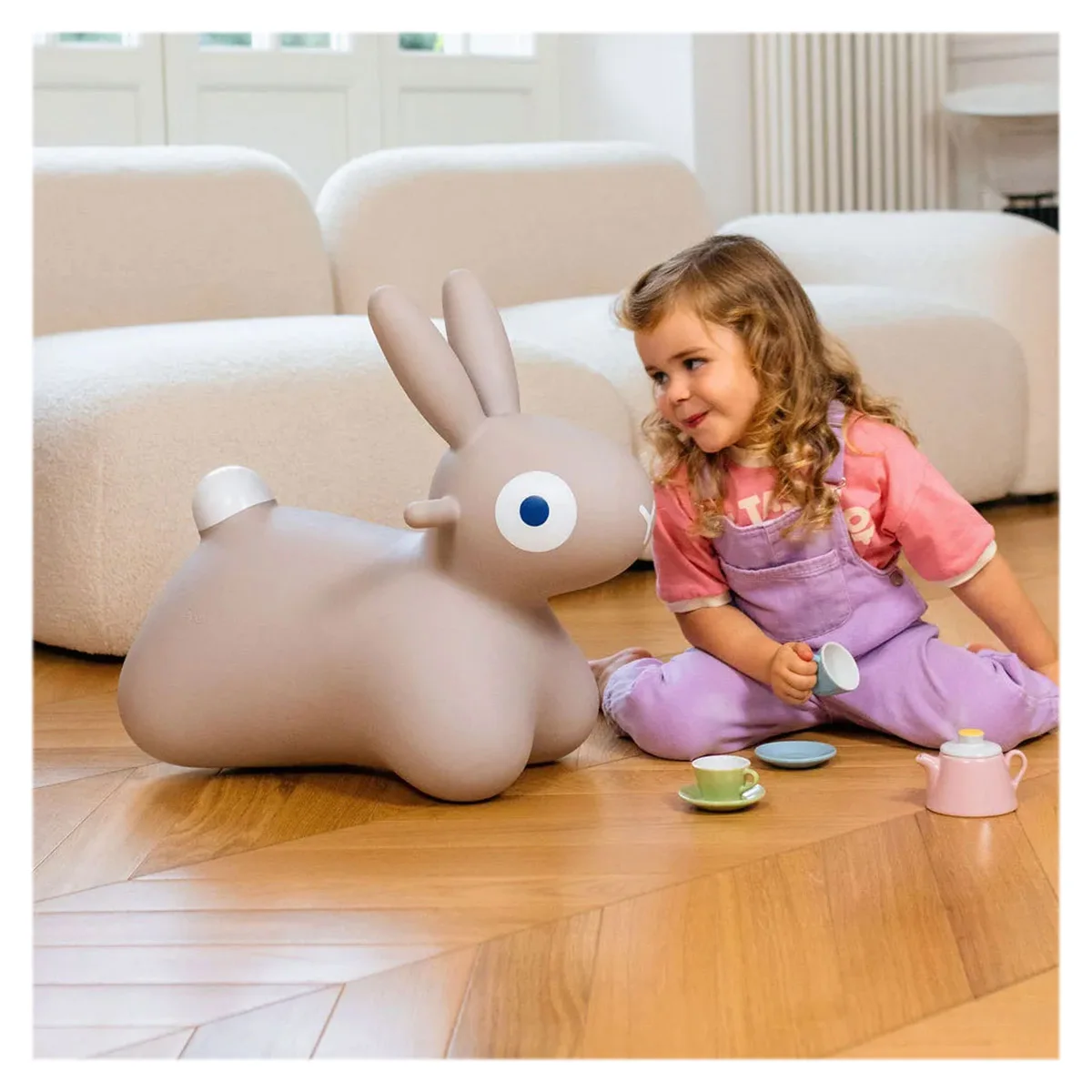 Hoppi Bunny, iepuras gonflabil saltaret, gri, varsta 1-5 ani [1]