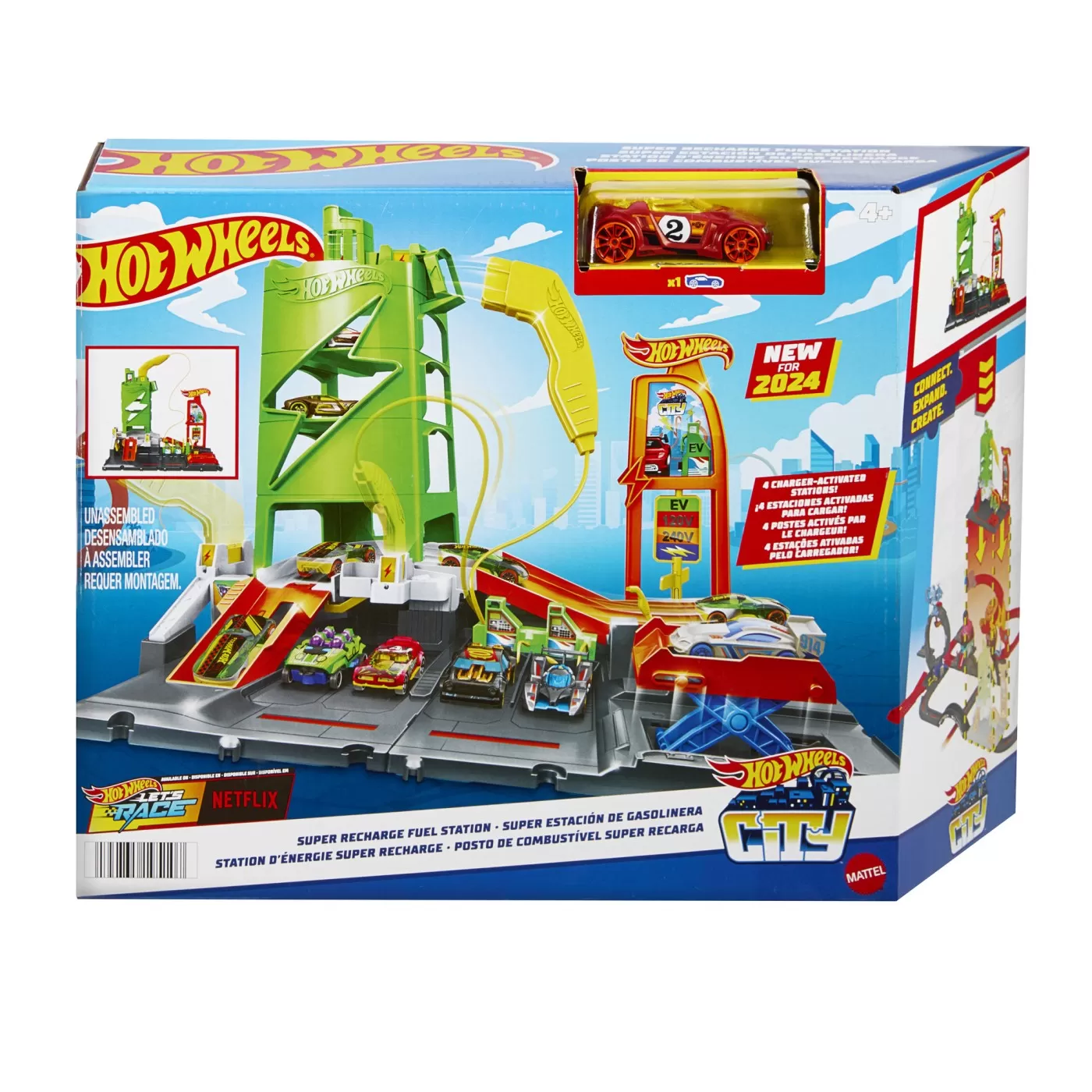 Garaj, Parcare, Rampe, Piste și Circuite - Hot wheels city benzinarie, varsta de la 4 ani la 8 ani
