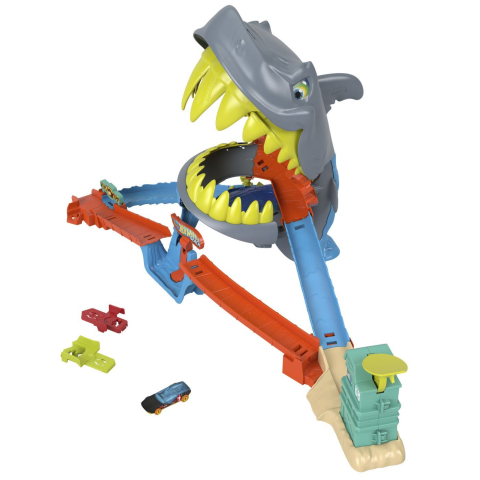 Hot wheels city pista de curse plaja rechinului chomp cu masinuta inclusa copii 4 ani - 9 ani [2]