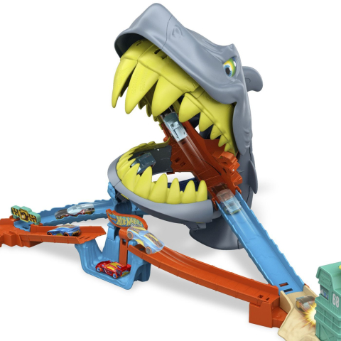 Hot wheels city pista de curse plaja rechinului chomp cu masinuta inclusa copii 4 ani - 9 ani [7]