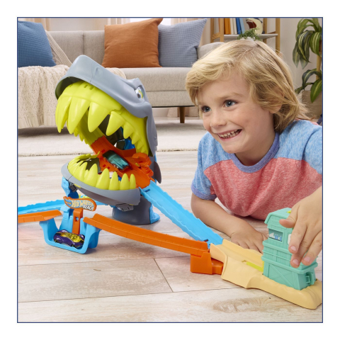 Hot wheels city pista de curse plaja rechinului chomp cu masinuta inclusa copii 4 ani - 9 ani [3]