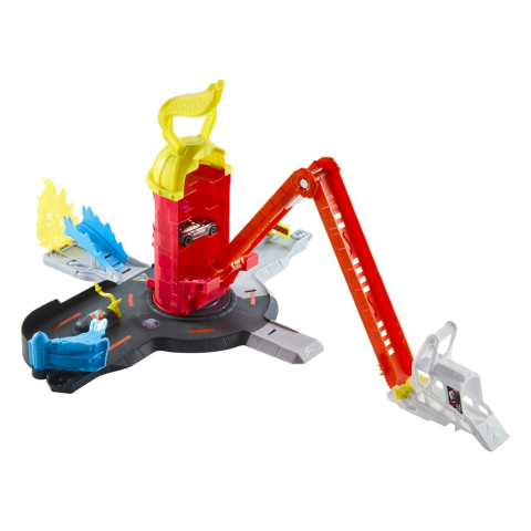 Hot wheels city set de joaca super statie de pompieri cu masinuta inclusa copii 4 ani - 10 ani [2]