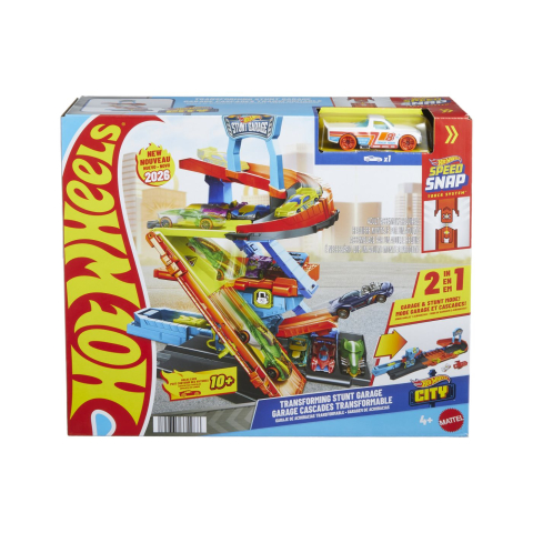 Jucării și Jocuri pentru copii - Hot wheels city transformarea garajului de cascadorii cu masinuta inclusa copii 4 ani - 9 ani