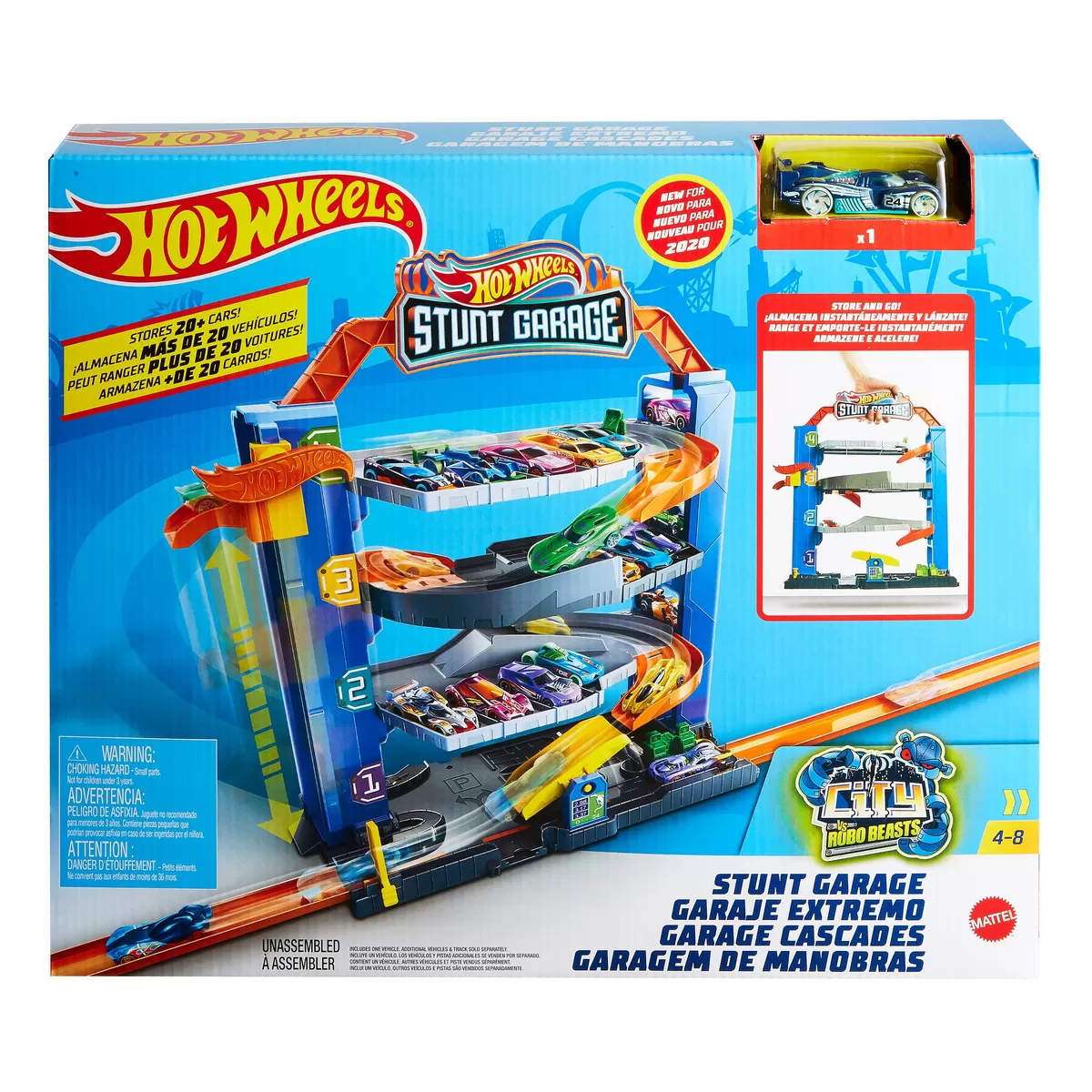 Garaj, Parcare, Rampe, Piste și Circuite - Hot wheels garajul cu cascadorii, varsta de la 4 ani la 10 ani